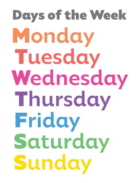 How To Teach Kids With Dyslexia The Order Of The Days Of The Week See