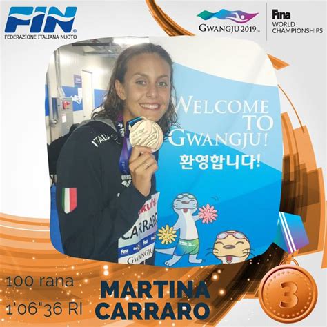 Quarta piazza per martina carraro (3056). Fantastica Martina Carraro! Bronzo mondiale nei 100 rana ...