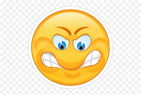Crazy Angry Grinding Teeth Emoji Sticker Smiley Pngmad Emoji Png