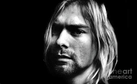 Kurt Cobain Portrait Black And White Digital Art By Scott D Van Osdol