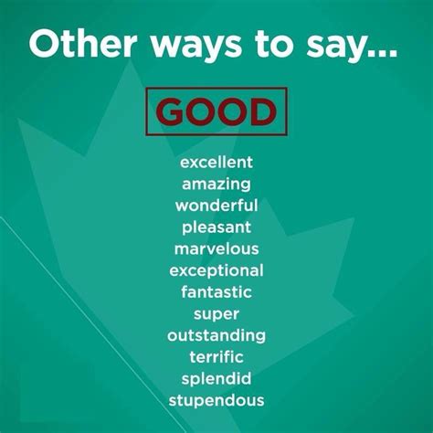 Other Ways To Say Good World Wide Word English Grammar English