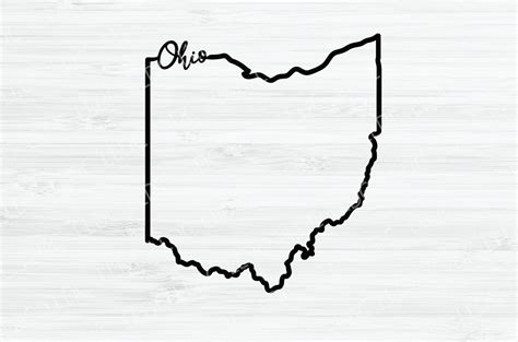 Ohio Outline Svg Ohio Cursive Vector File Ohio Design Ohio Etsy