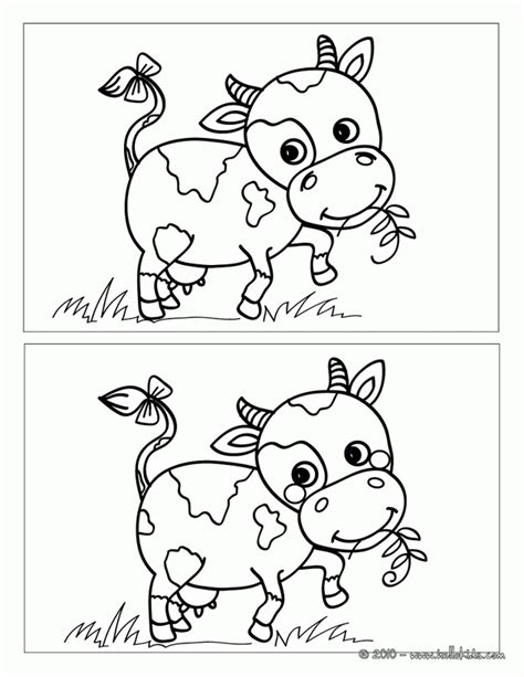 Animal Difference Games Cow Spot The 5 Differences Game Coloring Home
