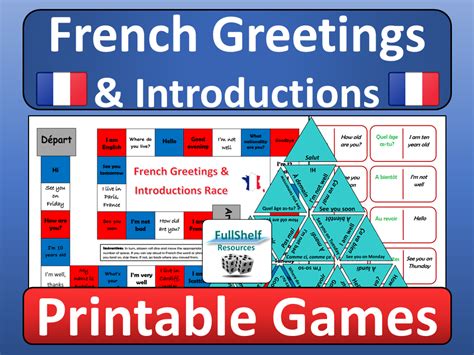French Greetings Introductions Games Teaching Resources
