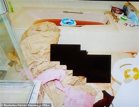 Grisly Crime Scene Photos Show Staged Bathroom Where Millionaire