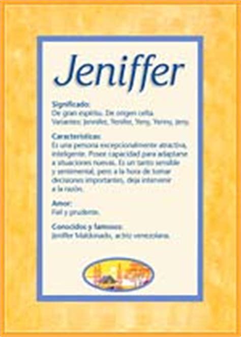 Jeniffer Significado De Jeniffer