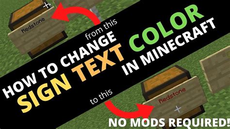 How To Change Sign Text Color In Minecraft No Mods Required Youtube