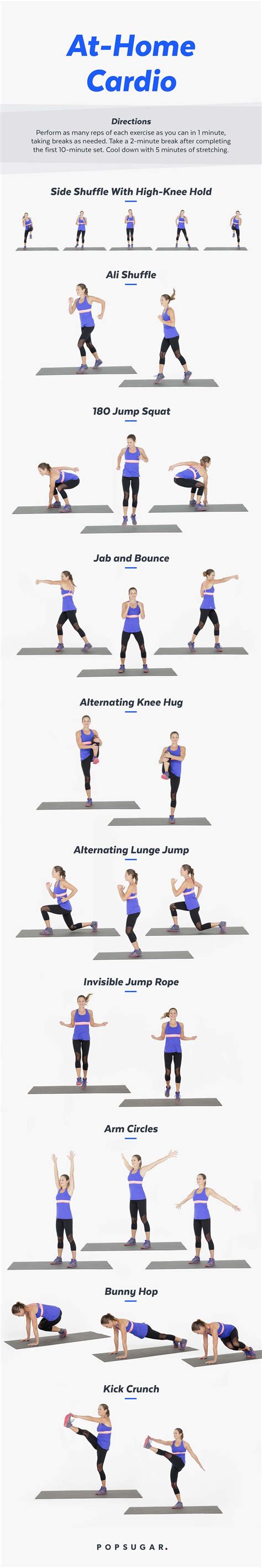 Printable 20 Minute No Run Cardio Workout Popsugar Fitness