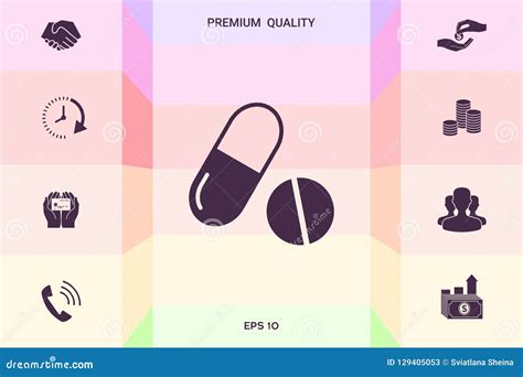 Medicines Pills Capsule And Pill Icon Graphic Elements For Your