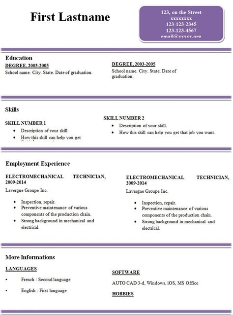 The extension of our main sections. Show Me A Basic Resume - BEST RESUME EXAMPLES