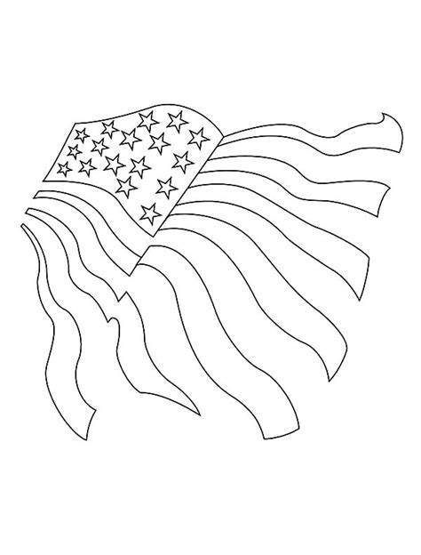 Sketching United States Flag For Independence Day Celebration Coloring