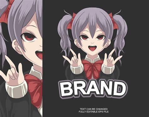 Premium Vector Cute Anime Logo Template