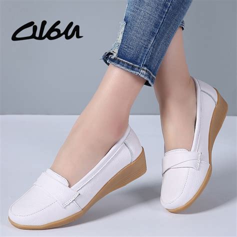 Buy O16u 2018 Summer Women Shoes Ballet Flats Leather