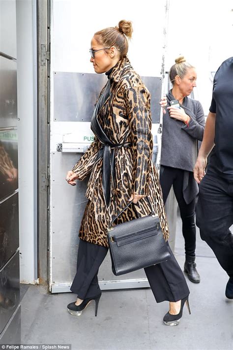 Jennifer Lopez Wears Bold Leopard Print Trench Coat In New York Daily