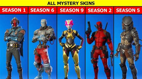 All Mystery Skins In Fortnite Season 1 And Season 15 Evolution Of