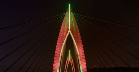 Moroccos King Mohammed Vi Bridge Illuminated By Philips Lighting