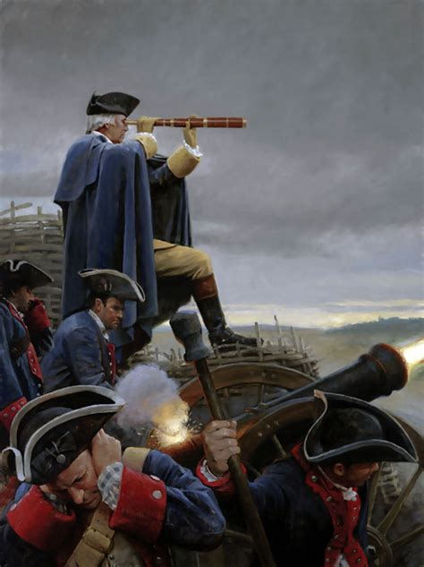 George Washington And The Continental Army Bombarding Yorktown