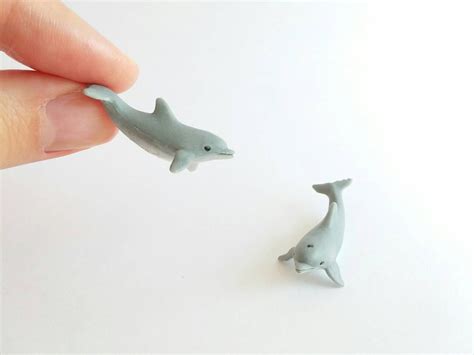 Tiny Dolphin Figurine Soft Plastic Animal For Diorama Or Etsy