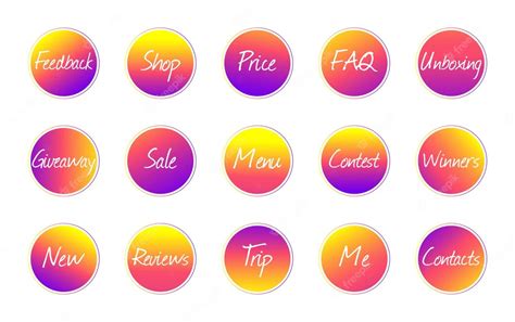 Premium Vector Circle Icons For Instagram Stories Highlights Colorful
