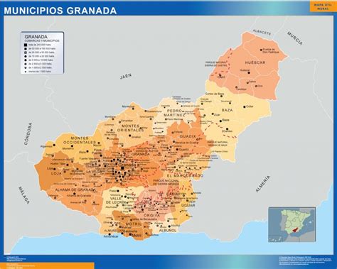 Mapa De Granada Provincia Municipios Turístico Carreteras De