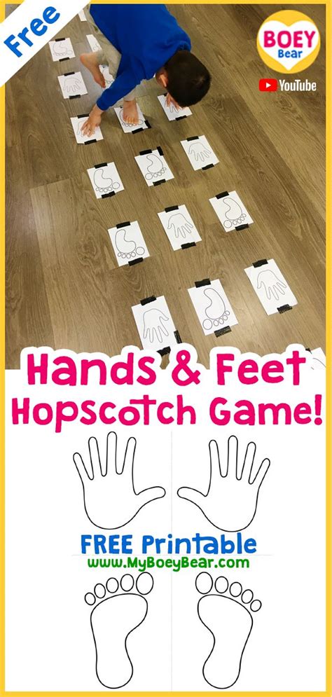 Hands And Feet Hopscotch Game Free Printable Motor Skills Activities