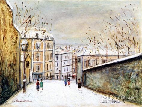 Maurice Utrillo Rue Du Mont Cenis In Montmartre In The Snow Oil