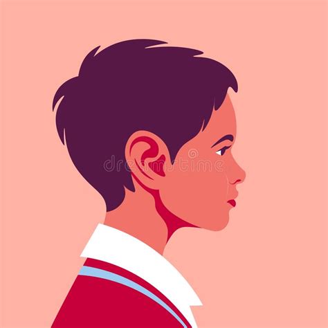 Portrait Of A Happy Brunette Boy The Child S Face In Profile Avatar
