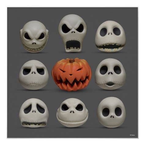 The Faces Of Jack Skellington The Pumpkin King Poster Zazzle Halloween Clay Jack