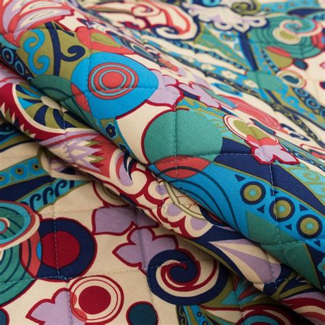 Multicolor Paisley Printed Quilted Cotton Woven With Filler