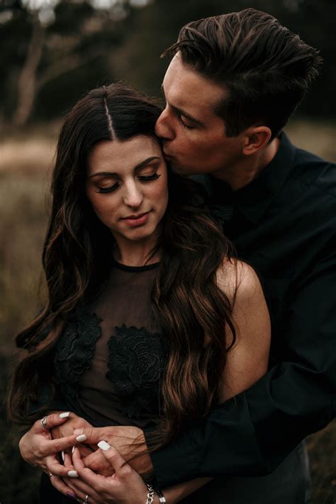 Krystal And Dana Dark And Moody Engagement Session With A Waterfall And Ribbon Bouquet In San