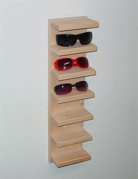 Wall Hanging Sunglass Eyeglass Display Shelf Rack Organizer Solid Wood Display Shelves