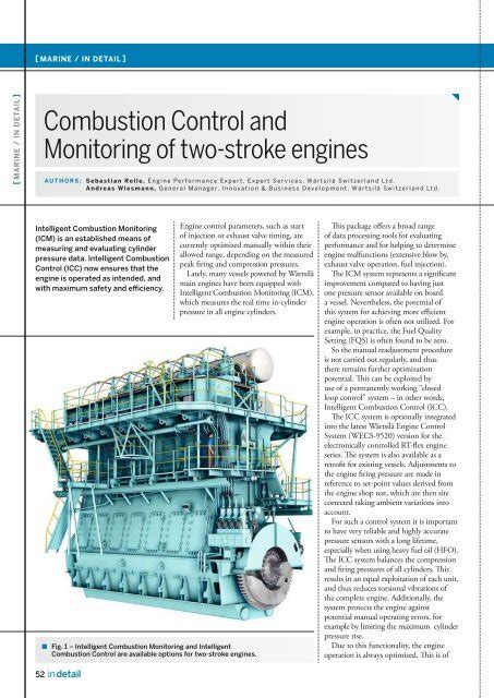 Combustion Control And Monitoring Of Two Stroke Engines Wärtsilä