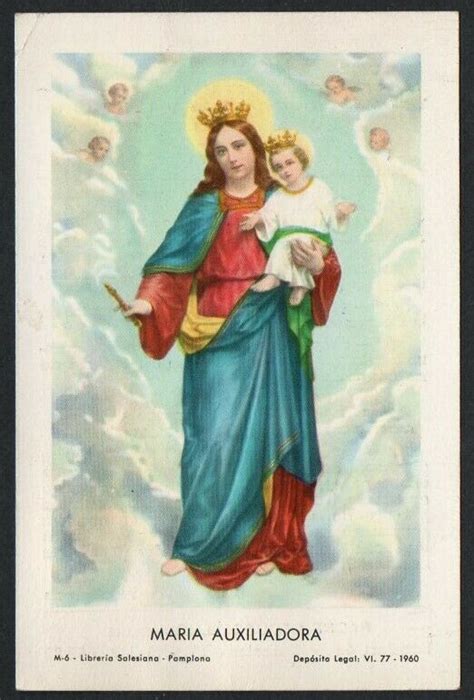 Holy Card Of Virgin Maria Auxiliadora Santino Image Pieuse Estampa