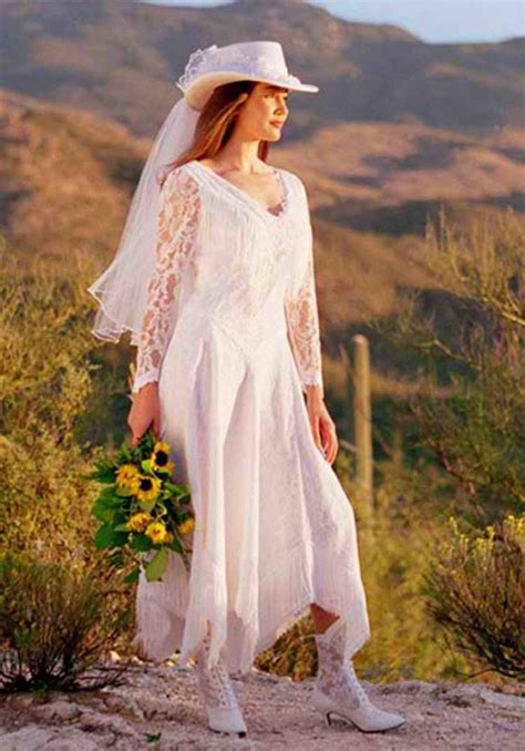 Western Wedding Dress With Boots