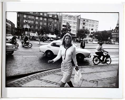 Woman Walking And Turning Motorcycles On Street Garry Winogrand