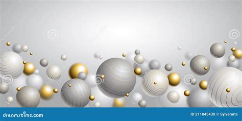 Realistic Lined Spheres Vector Illustration With Blank Copy Space