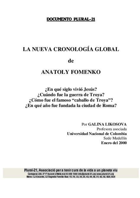 Pdf La Nueva CronologÍa Global De Anatoly Fomenko Frederic Roig