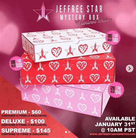 Reminder Jeffree Star Valentines Day Mystery Boxes Launch Today 1pm