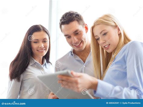 Business Team Working With Tablet Pc In Office Stock Image Image Of