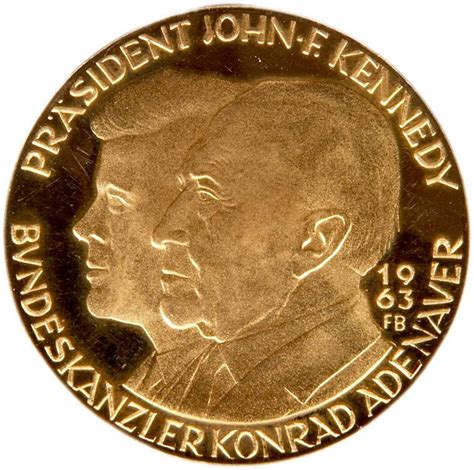 John F Kennedy And Konrad Adenauer Medal All Artifacts The John F