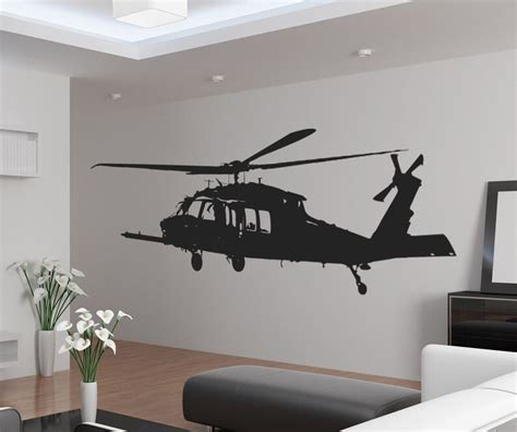 Vinyl Wall Art Decal Sticker Mh 60 Black Hawk Helicopter 5470b Etsy