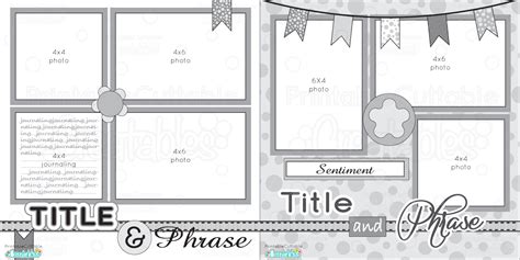 12x12 Two Page Free Printable Scrapbook Layout