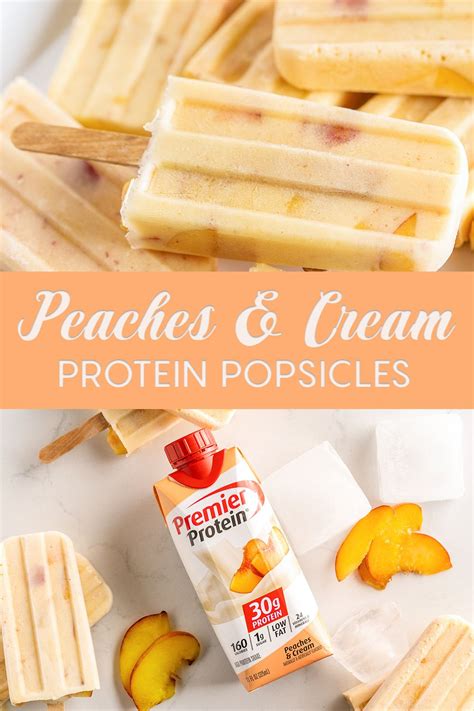 Peaches And Cream Popsicles Recipe Protein Shake Recipes Protein Drink Recipes Shake Recipes