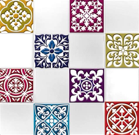 9 Tile Transfer Stickers 4 X 4 Moroccano For Kitchen And Bathroom Tiles