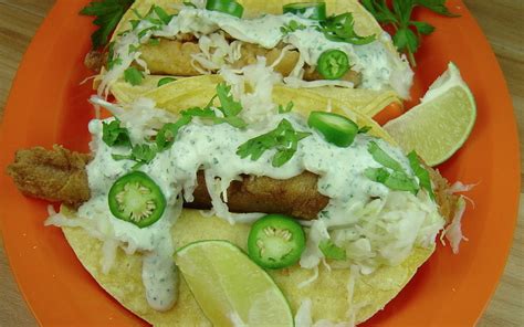 Crispy Baja Fish Tacos With Cilantro Crema Recipe
