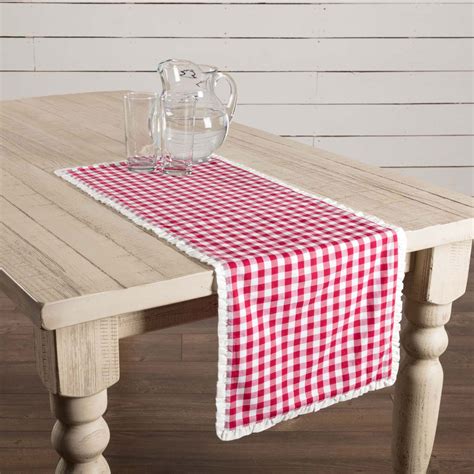 Emmie Red White Check 36 Inch Table Runner The Weed Patch
