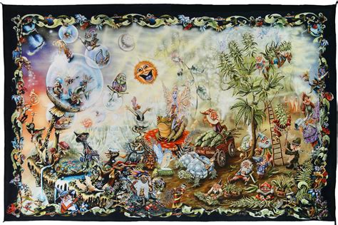 Ta058 Mike Dubois Gnome Dream Heady Art Psychedelic Mini Tapestry 30x45