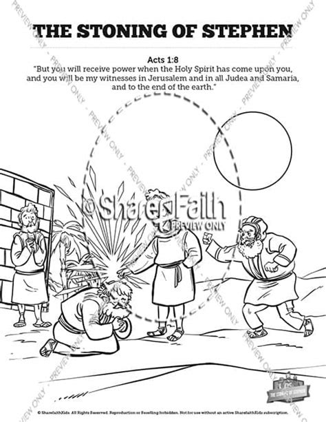 Sharefaith Media Acts 7 The Stoning Of Stephen Sunday School Coloring