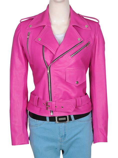 Fucshia Pink Hot Girl Leather Jacket Women Jacket Mauvetree