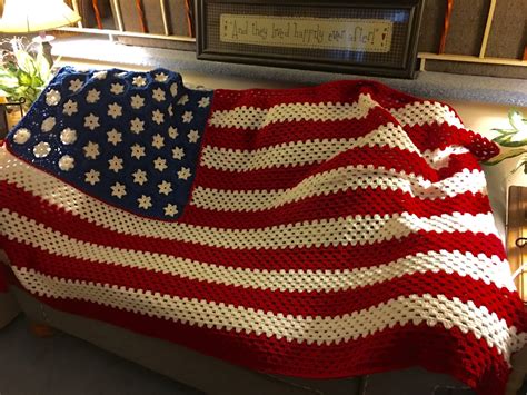 Made To Order American Flag Inspired Crochet Blanket 46 6